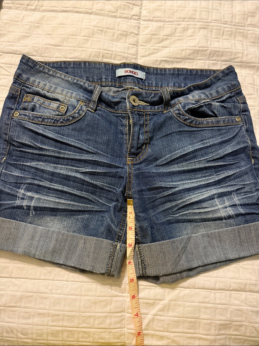 BONGO Blue Rolled-Hem Denim Shorts
